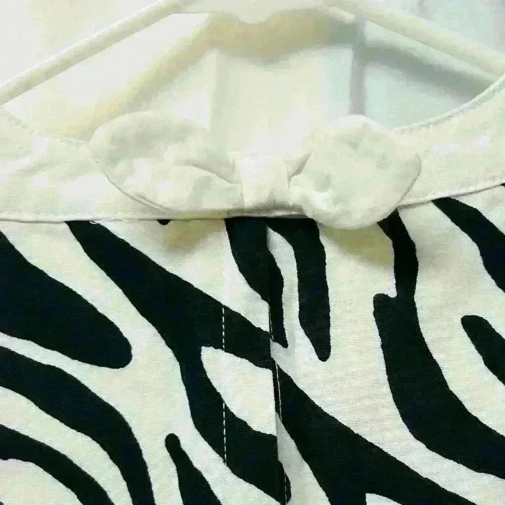 Gymboree Wild For Zebra Animal Print Shift Dress Black White size 7 girls - Picture 8 of 12